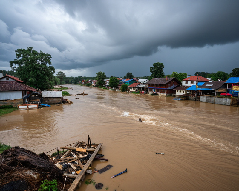 Nepal Flood Scene