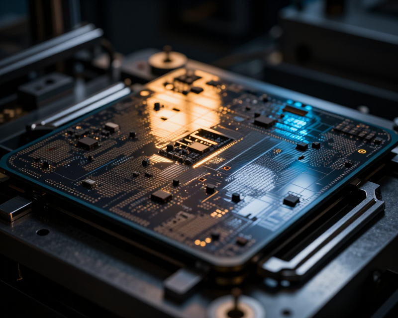 Cinematic Semiconductor Wafer Macro