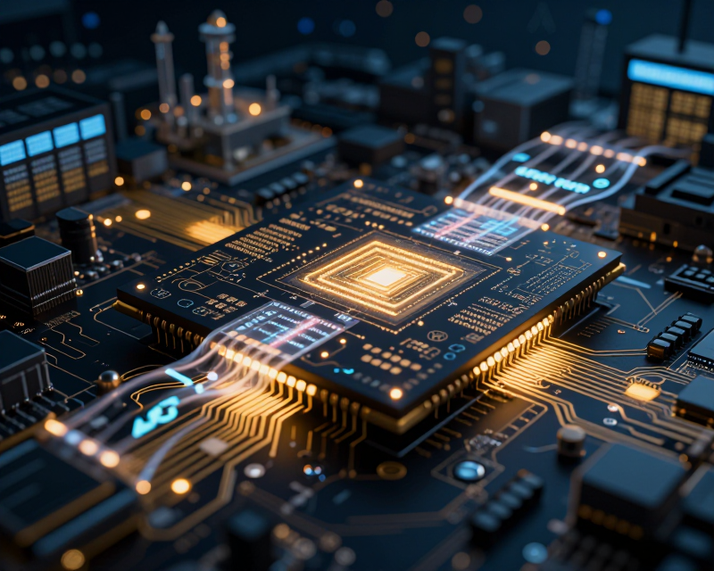 Symbolic representation of semiconductor wealth and future technology