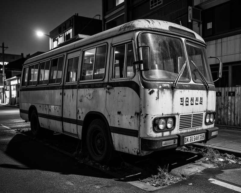 Abandoned Bus in Urban Korea