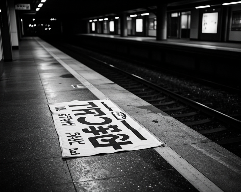 Symbolic Subway Protest Atmosphere