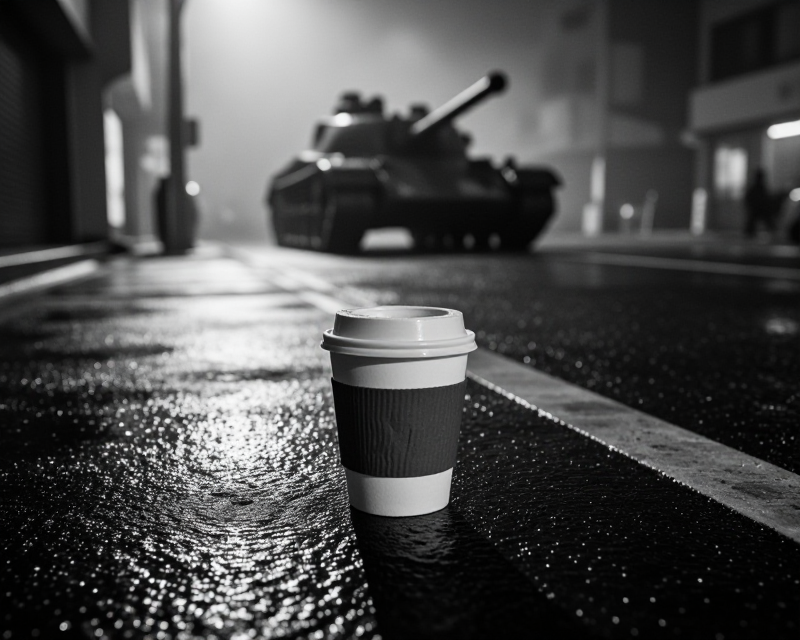 Symbolic Noir Scene of Historical Weight